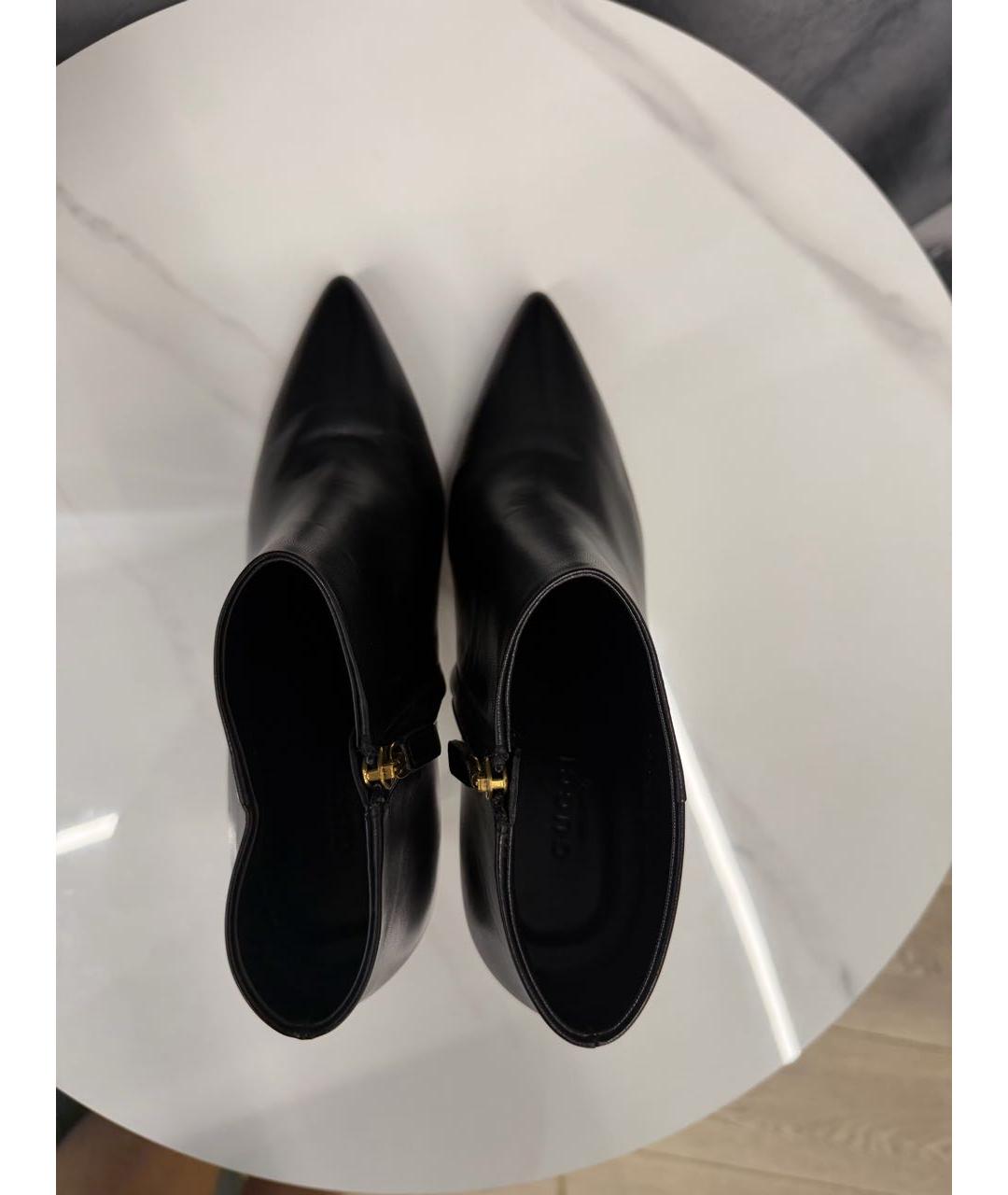 GUCCI Черные кожаные ботильоны, фото 3