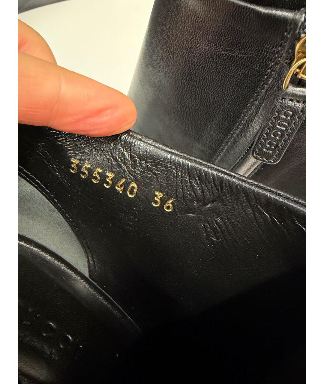 GUCCI Черные кожаные ботильоны, фото 6