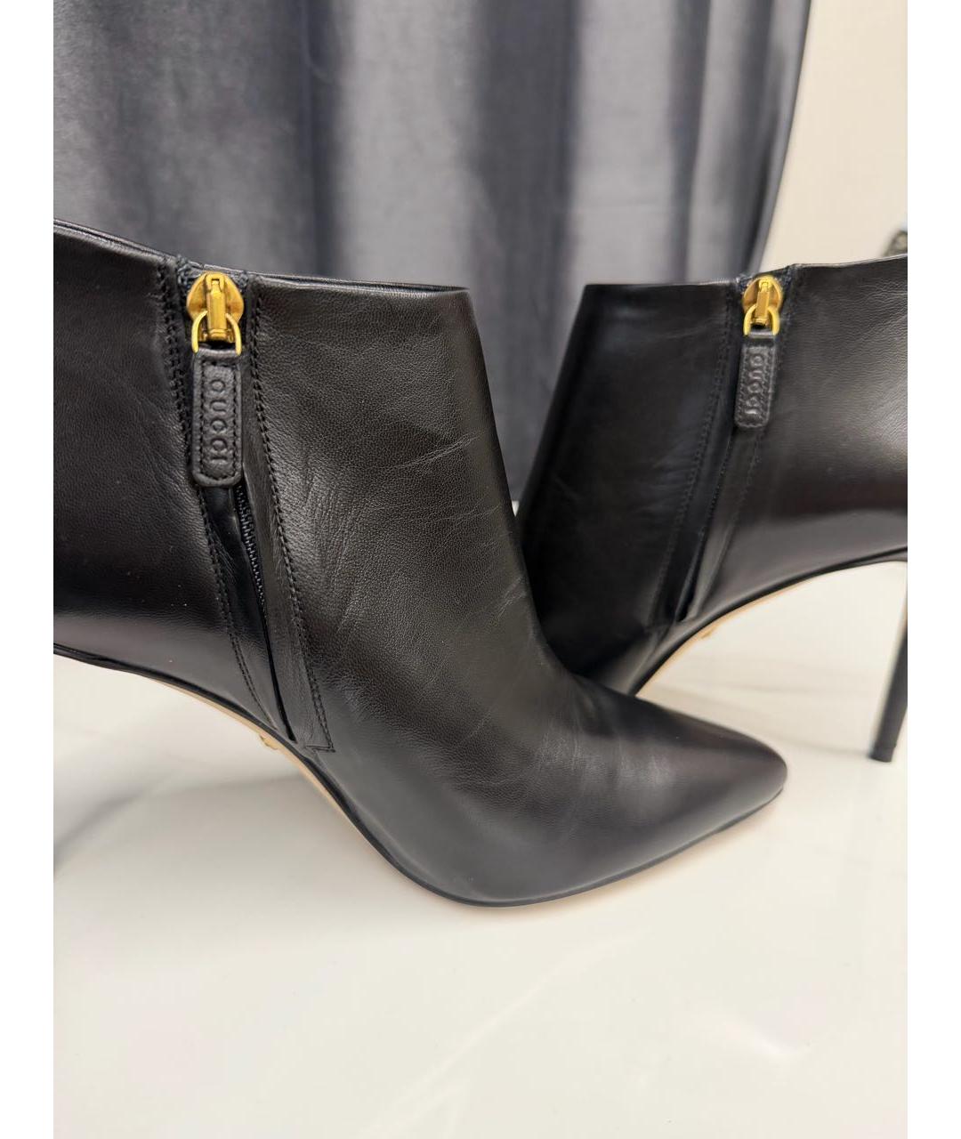 GUCCI Черные кожаные ботильоны, фото 5