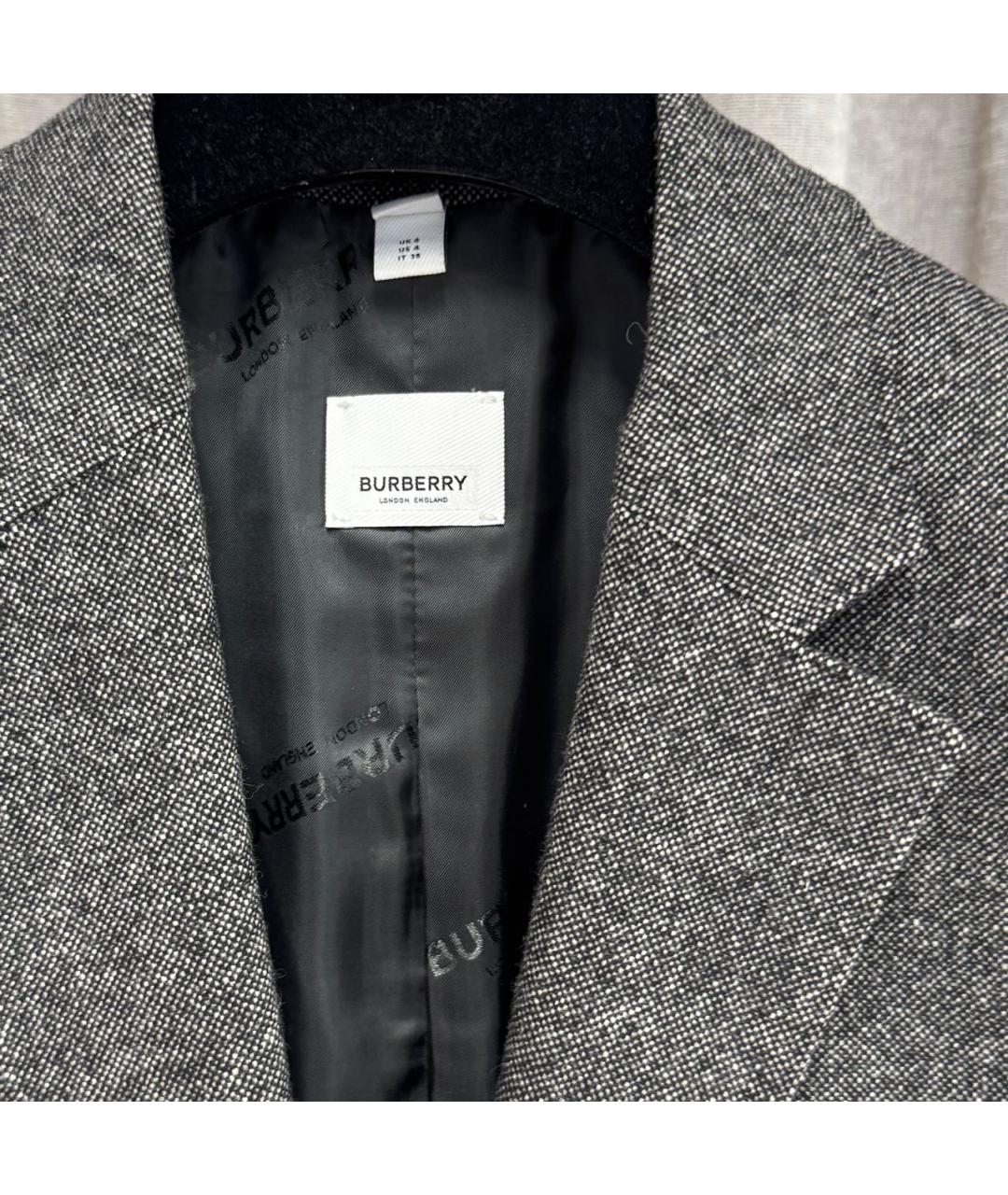 BURBERRY Антрацитовый шерстяной жакет/пиджак, фото 3