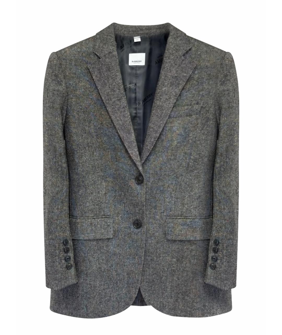 BURBERRY Антрацитовый шерстяной жакет/пиджак, фото 1