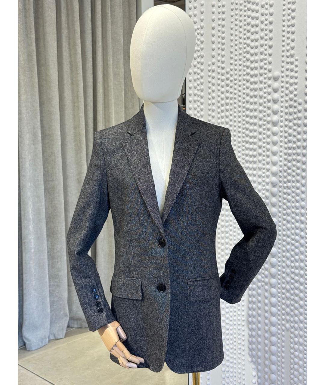 BURBERRY Антрацитовый шерстяной жакет/пиджак, фото 5