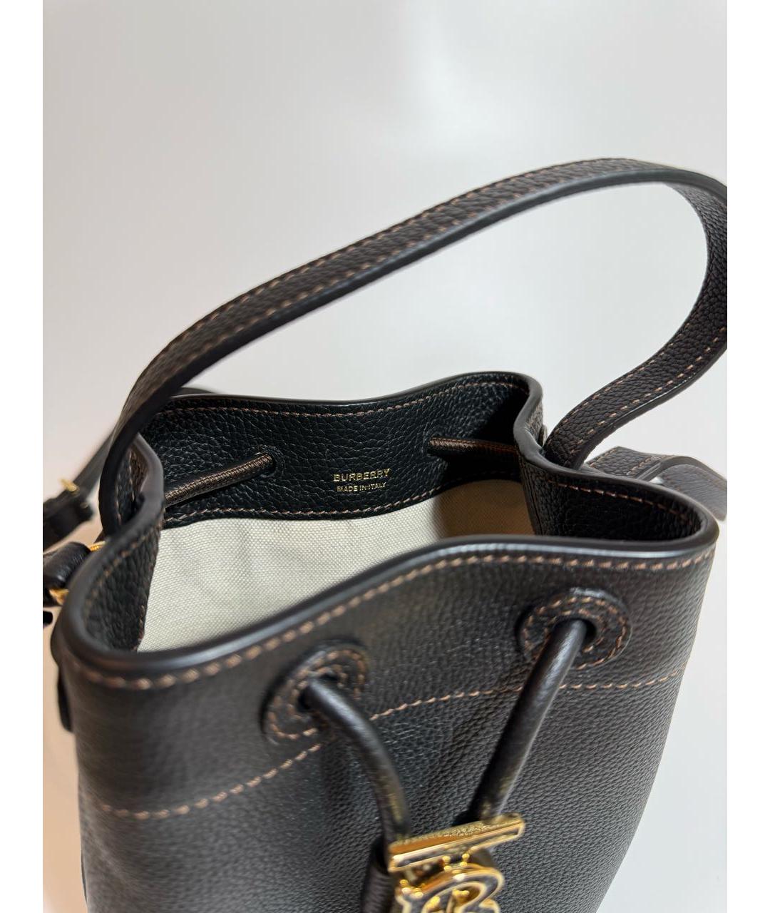 BURBERRY Черная кожаная сумка через плечо, фото 4