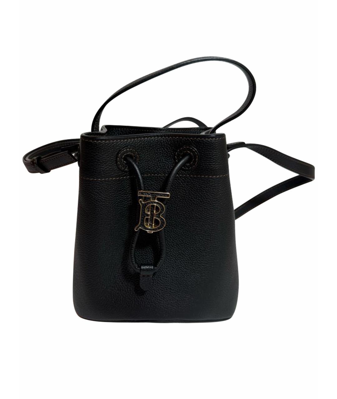 BURBERRY Черная кожаная сумка через плечо, фото 1