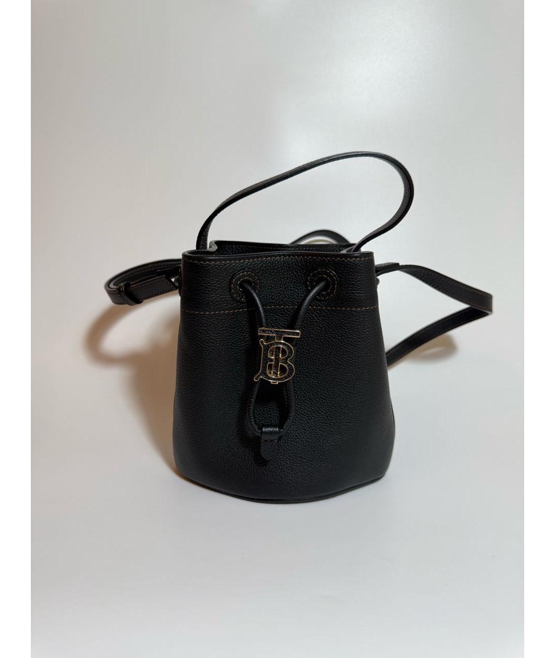 BURBERRY Черная кожаная сумка через плечо, фото 7