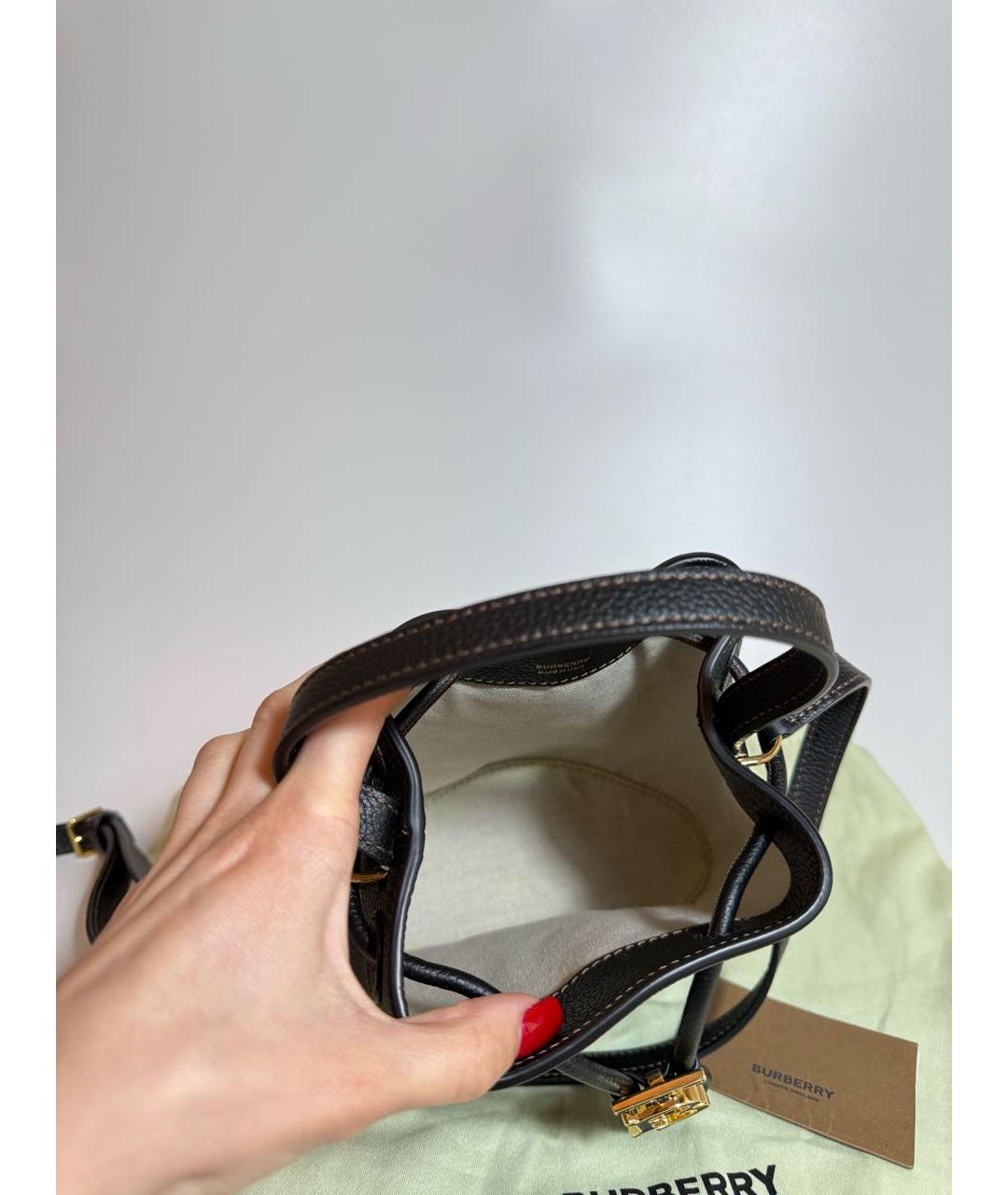 BURBERRY Черная кожаная сумка через плечо, фото 6