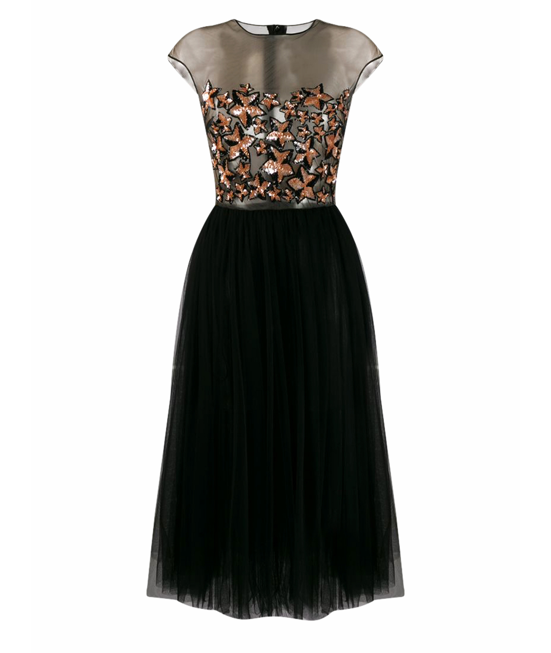 ELISABETTA FRANCHI Черное сетчатое коктейльное платье, фото 1