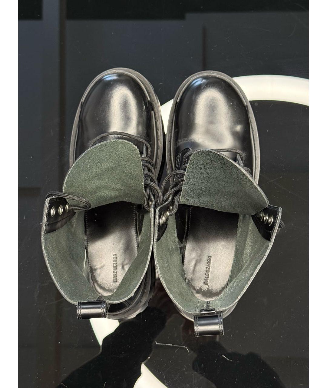 BALENCIAGA Черные ботинки из лакированной кожи, фото 3