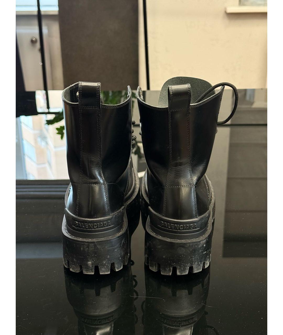 BALENCIAGA Черные ботинки из лакированной кожи, фото 4