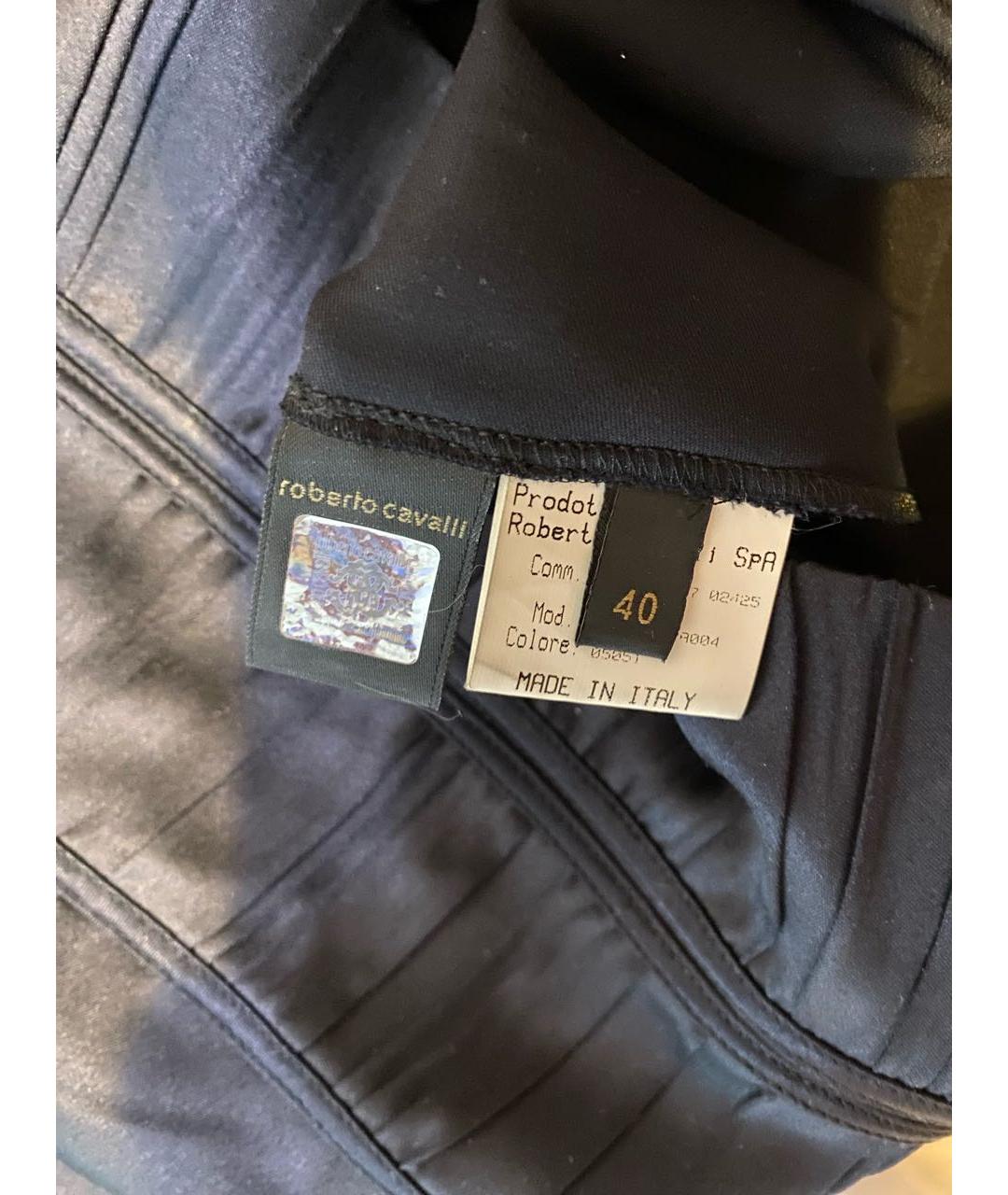 ROBERTO CAVALLI Черная шелковая юбка миди, фото 5