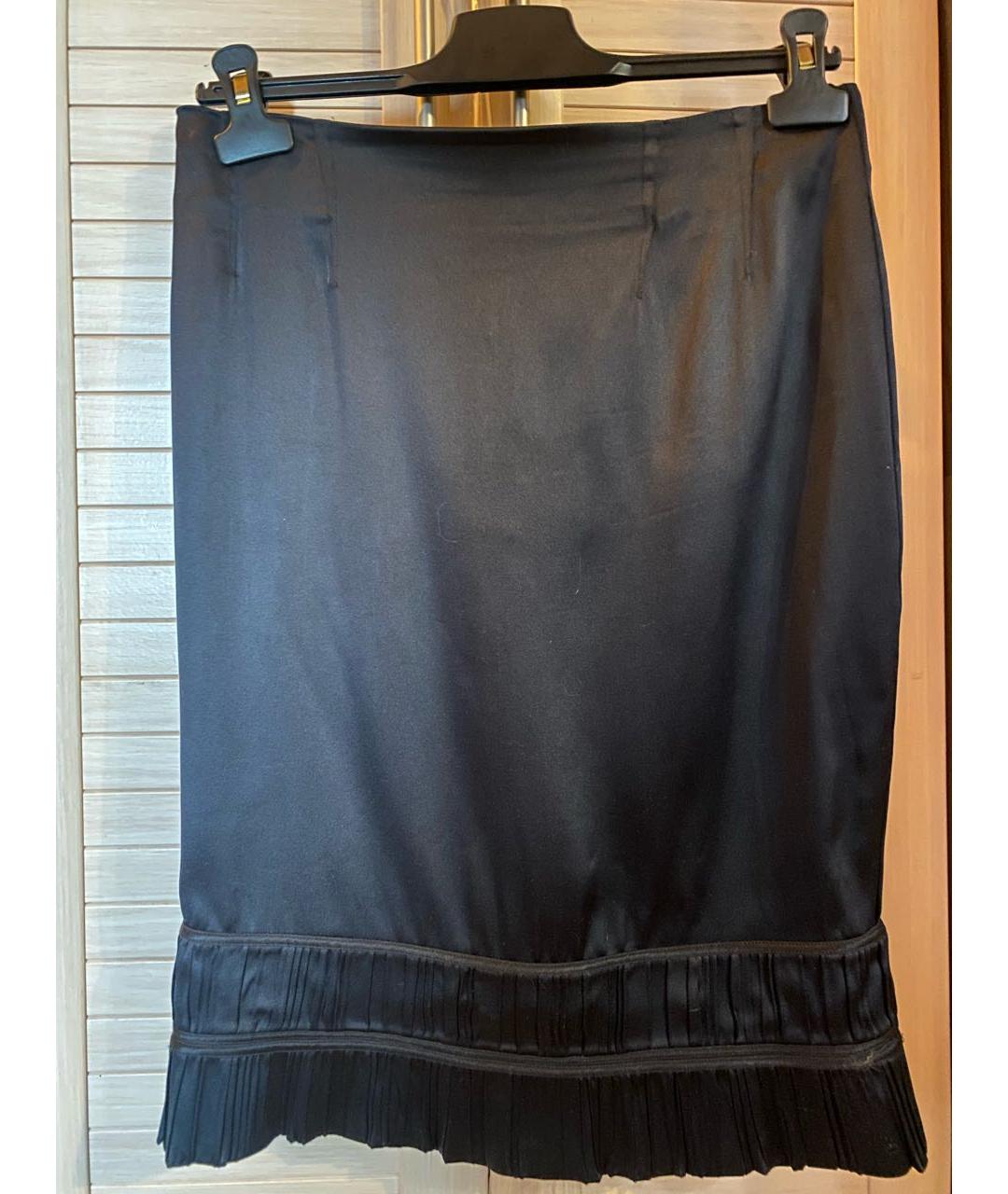 ROBERTO CAVALLI Черная шелковая юбка миди, фото 6