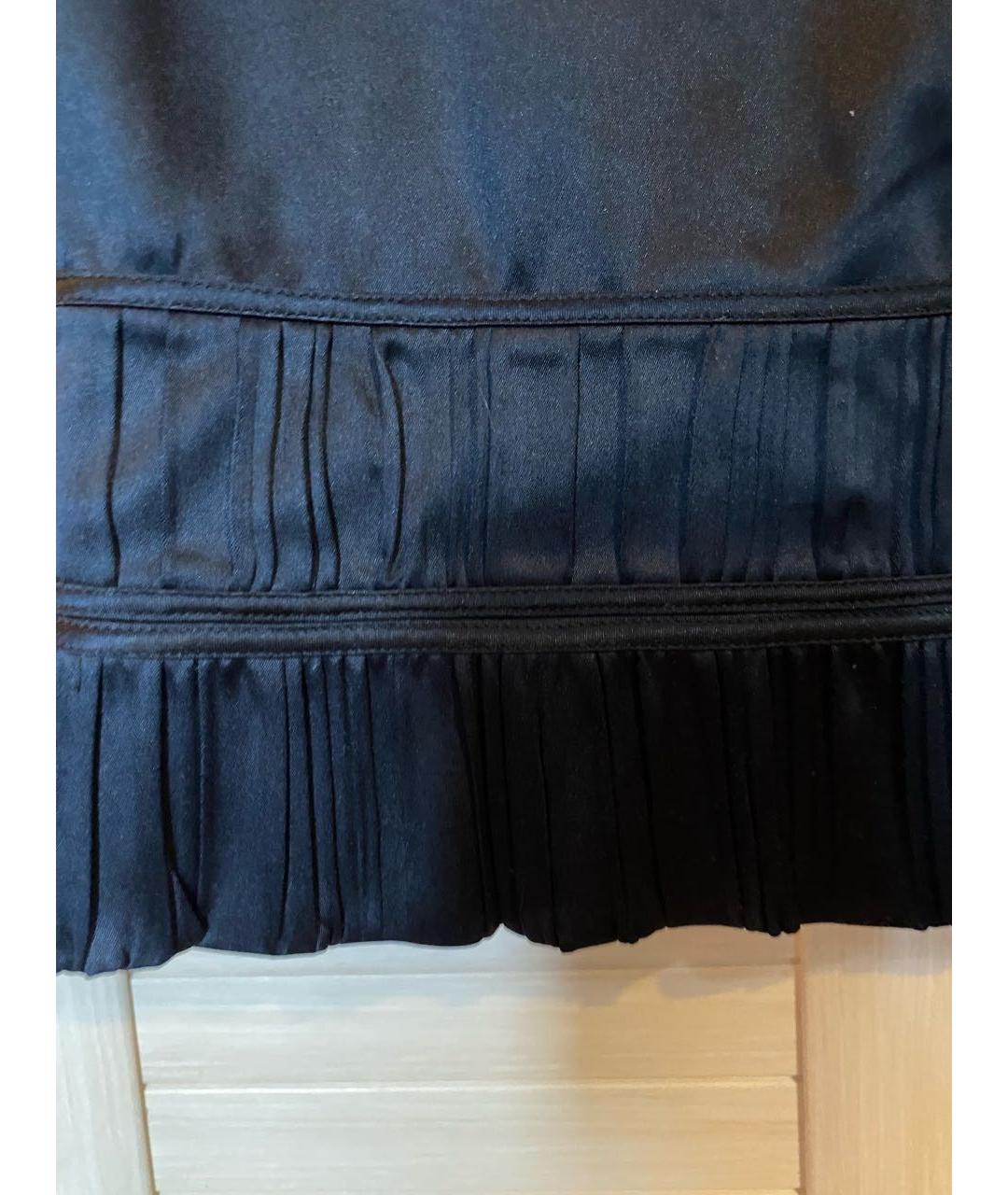 ROBERTO CAVALLI Черная шелковая юбка миди, фото 4