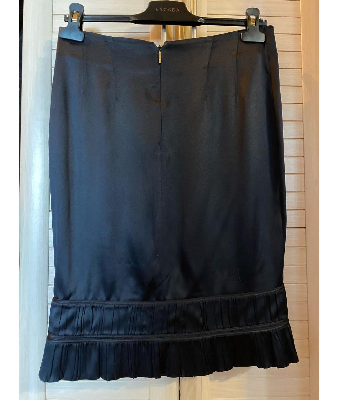 ROBERTO CAVALLI Черная шелковая юбка миди, фото 2