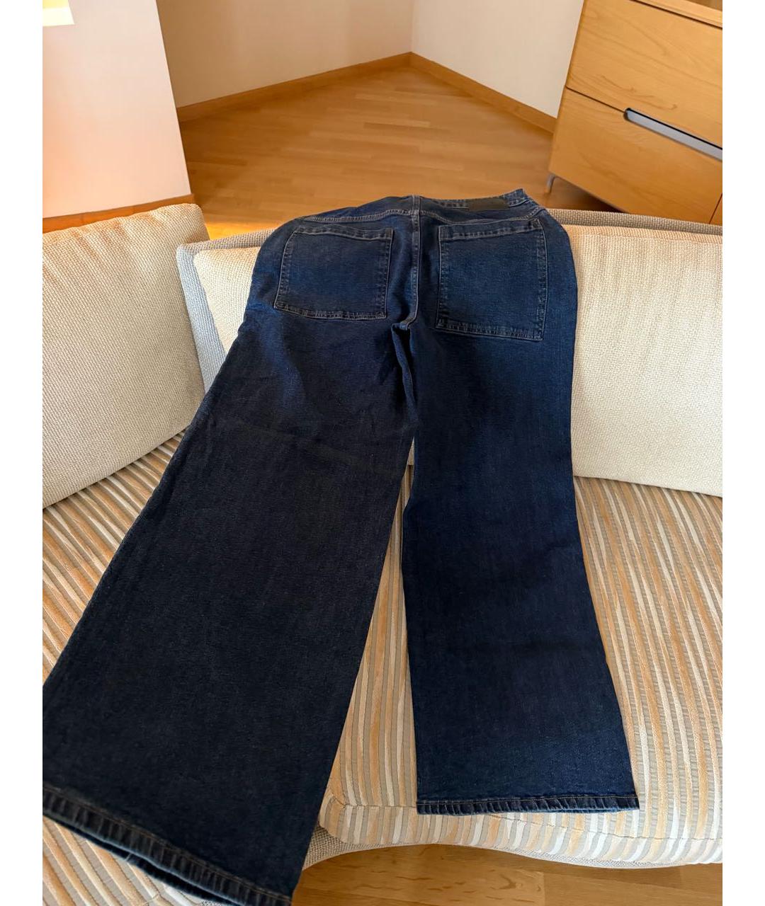 DKNY Темно-синие хлопко-эластановые прямые джинсы, фото 5