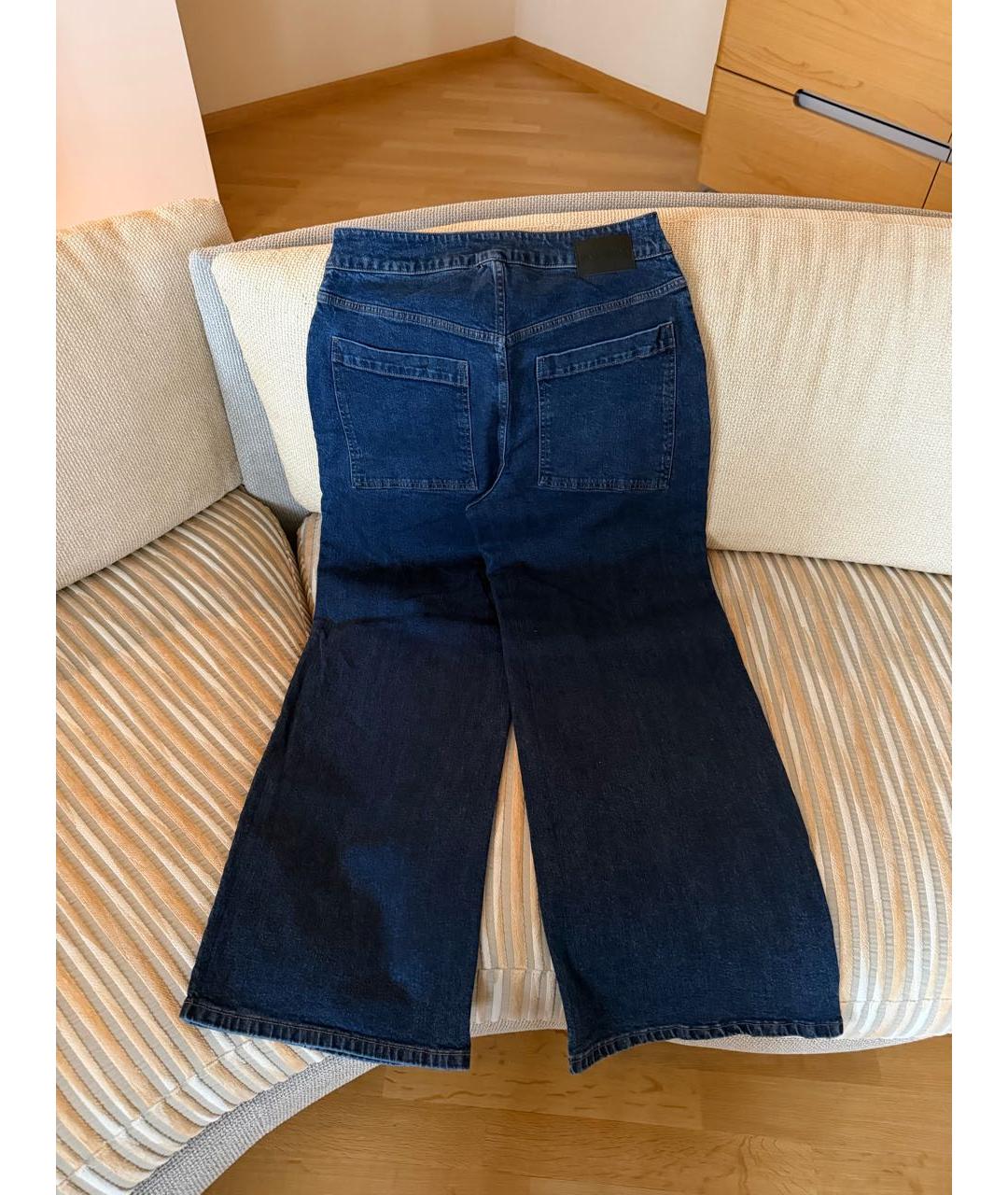DKNY Темно-синие хлопко-эластановые прямые джинсы, фото 3