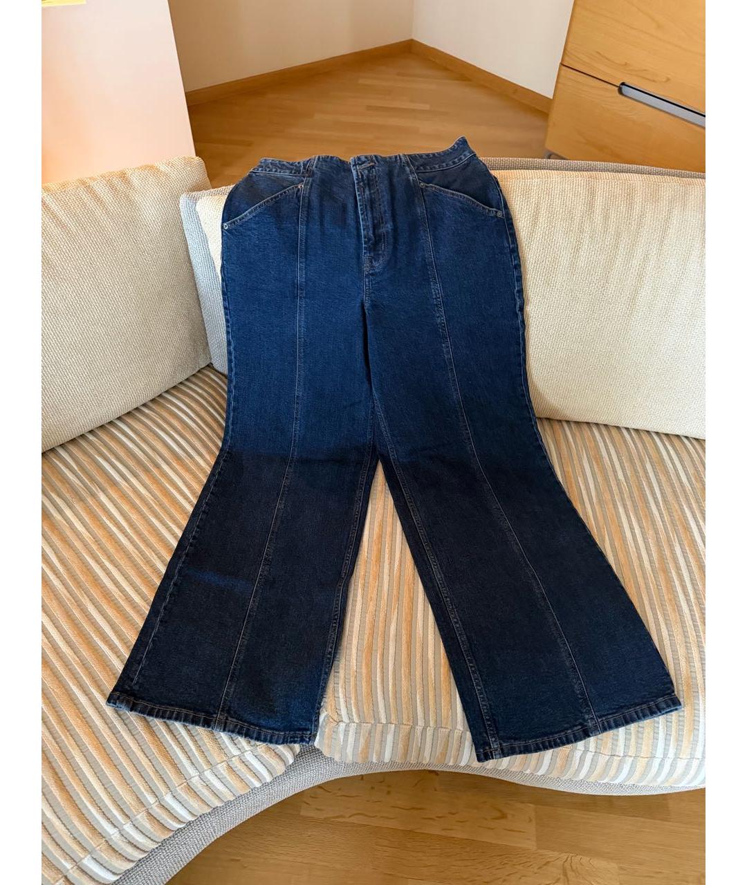 DKNY Темно-синие хлопко-эластановые прямые джинсы, фото 8
