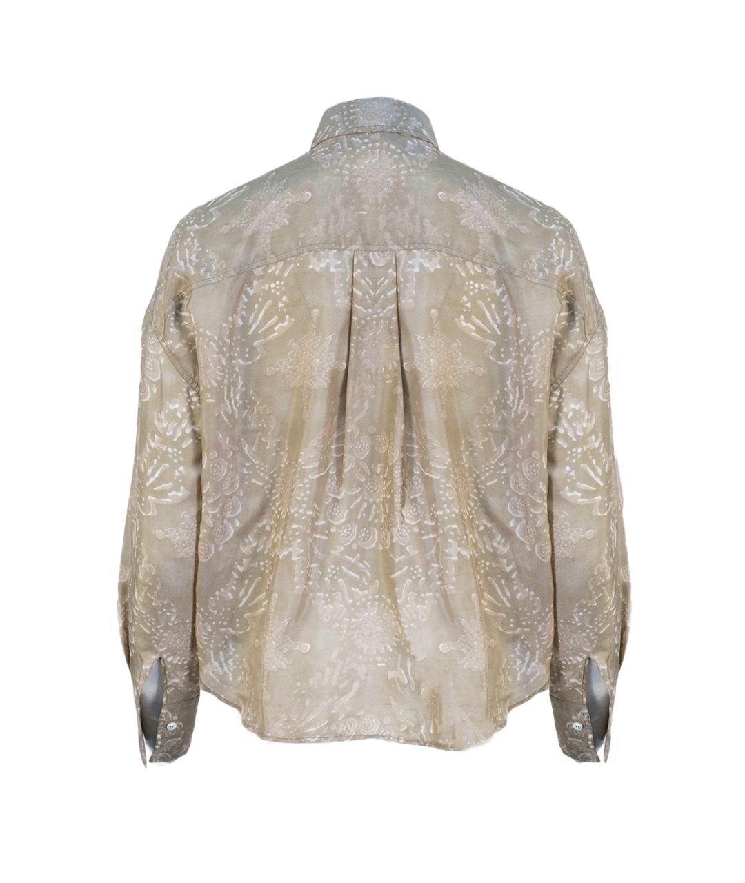 BRUNELLO CUCINELLI Бежевая шелковая блузы, фото 2