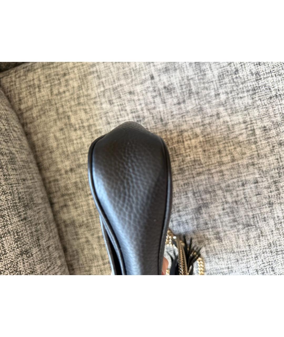 GUCCI Черная кожаная сумка через плечо, фото 4