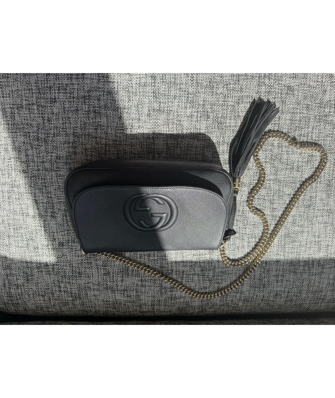 GUCCI Черная кожаная сумка через плечо, фото 9