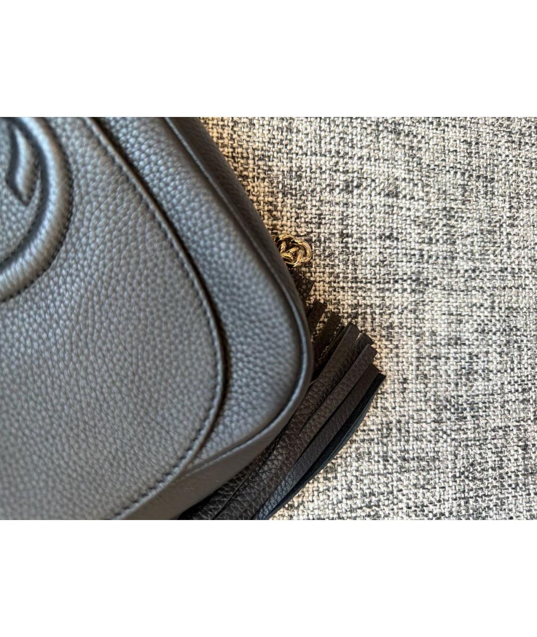 GUCCI Черная кожаная сумка через плечо, фото 7