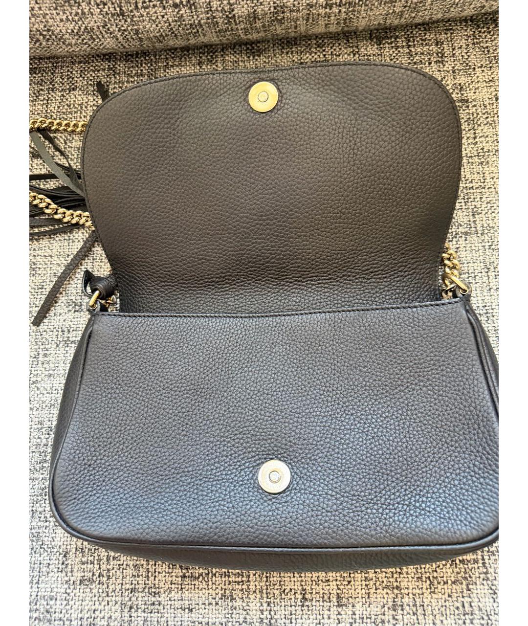 GUCCI Черная кожаная сумка через плечо, фото 2