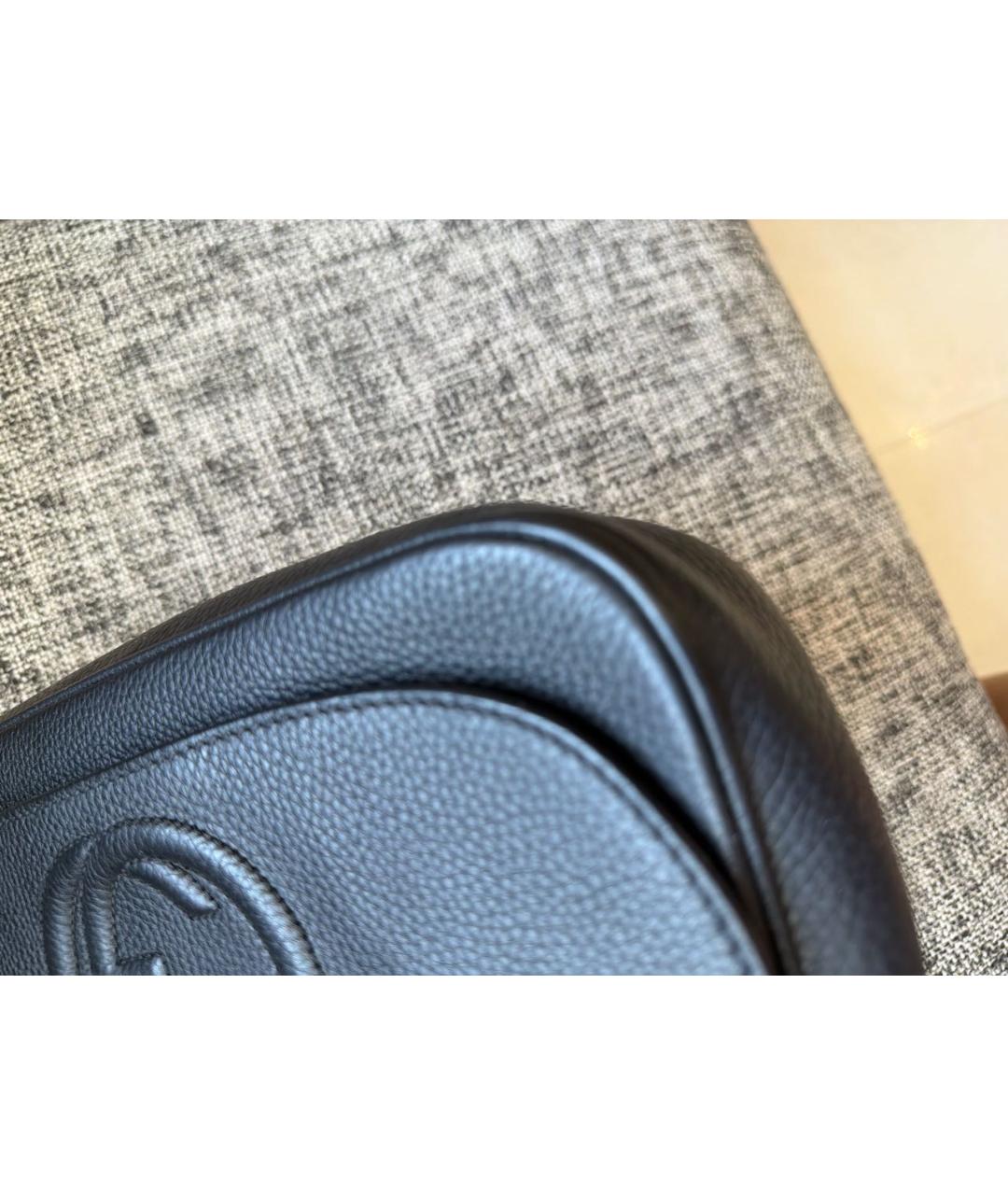 GUCCI Черная кожаная сумка через плечо, фото 6