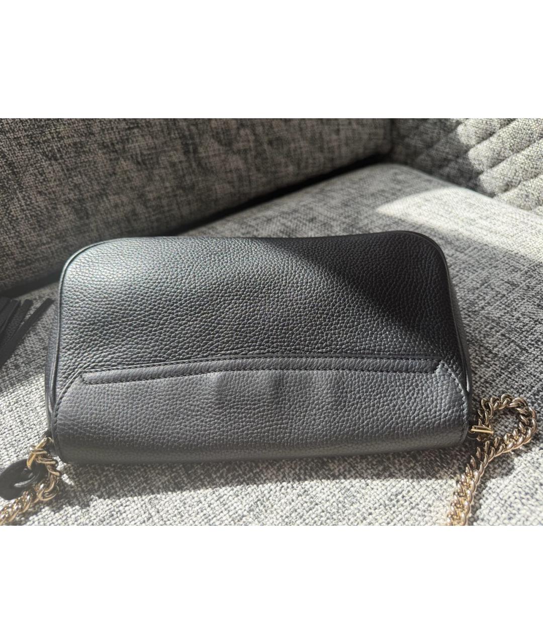 GUCCI Черная кожаная сумка через плечо, фото 8