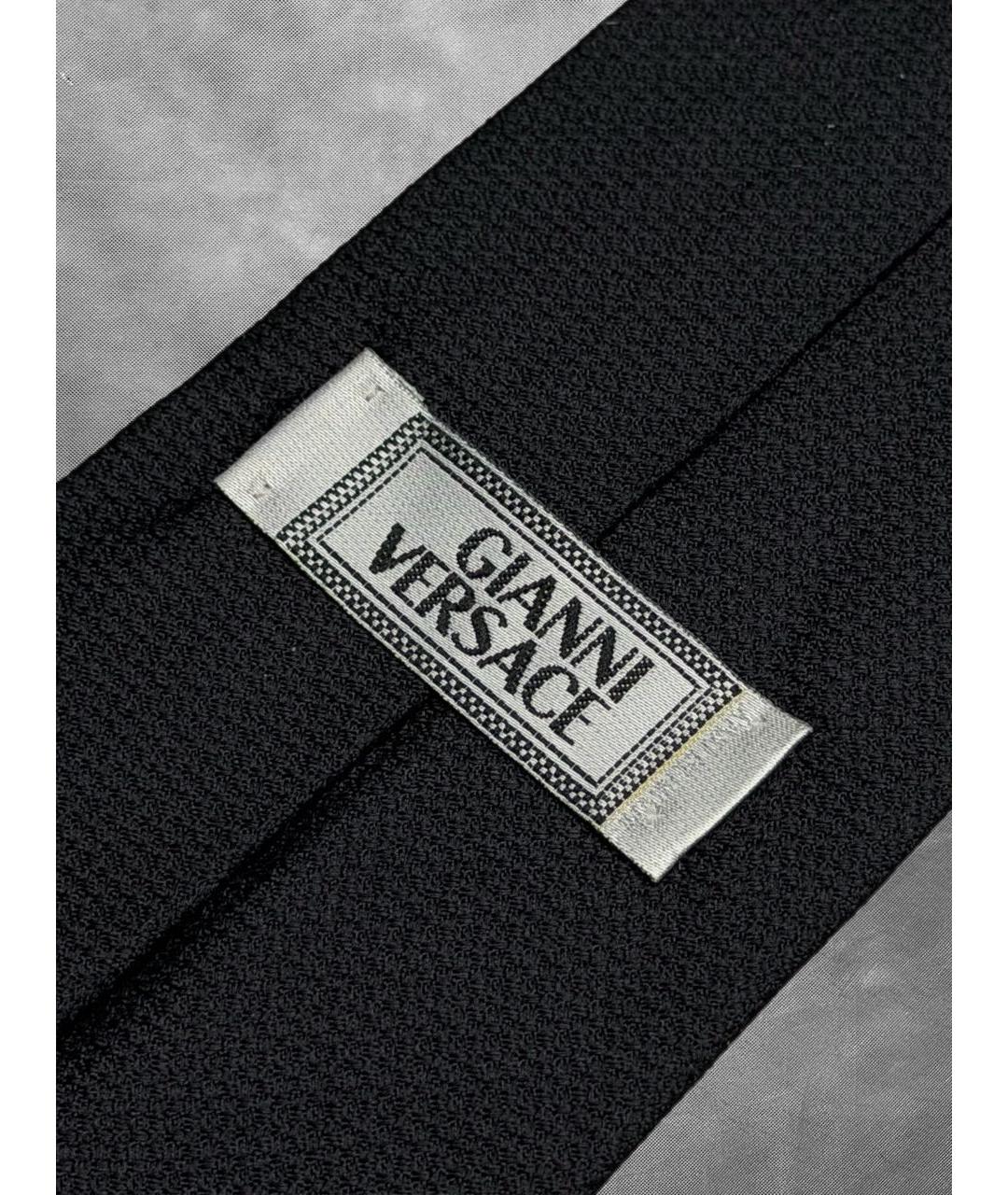 VERSACE Черный шелковый галстук, фото 4