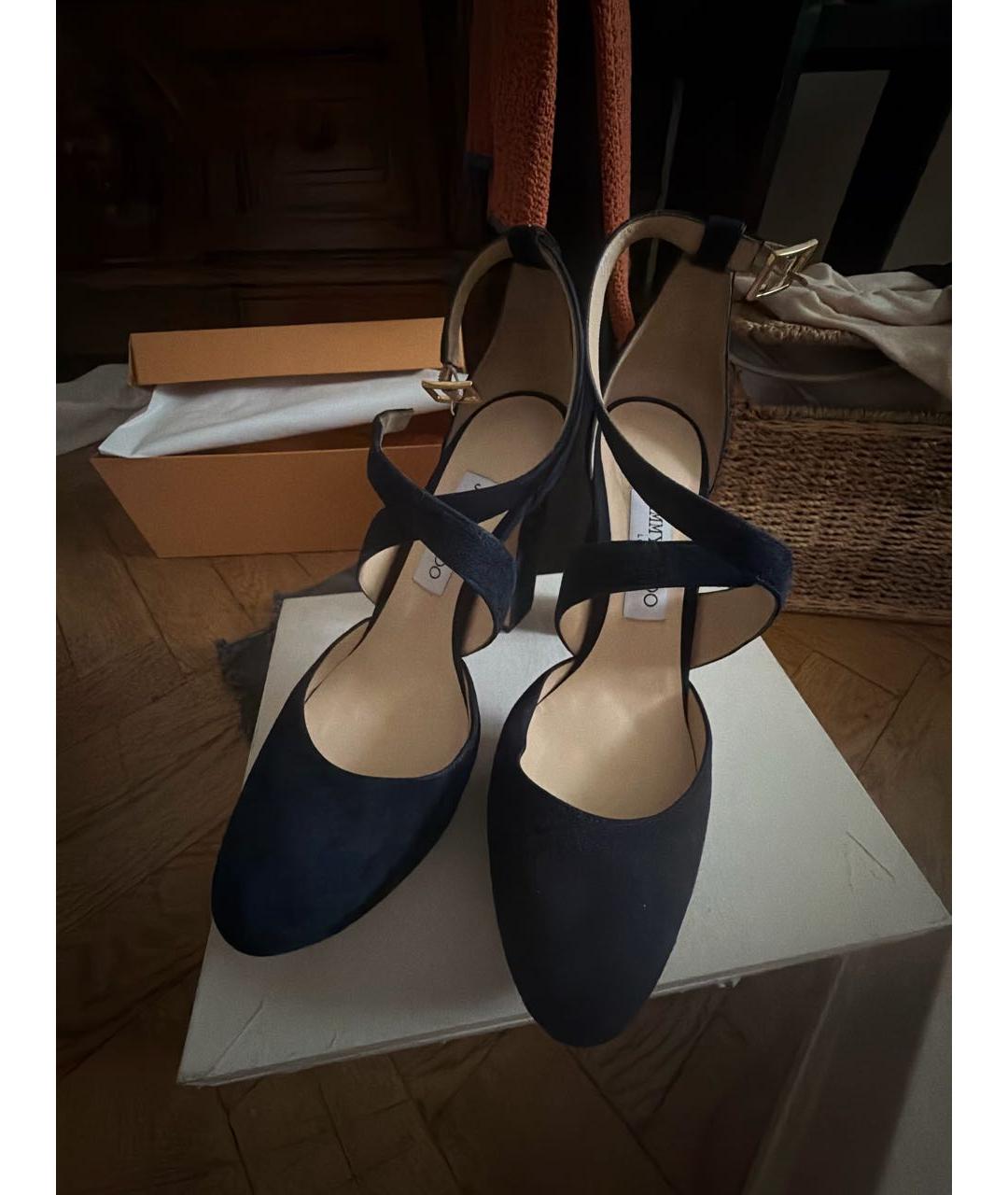 JIMMY CHOO Темно-синие замшевые туфли, фото 2