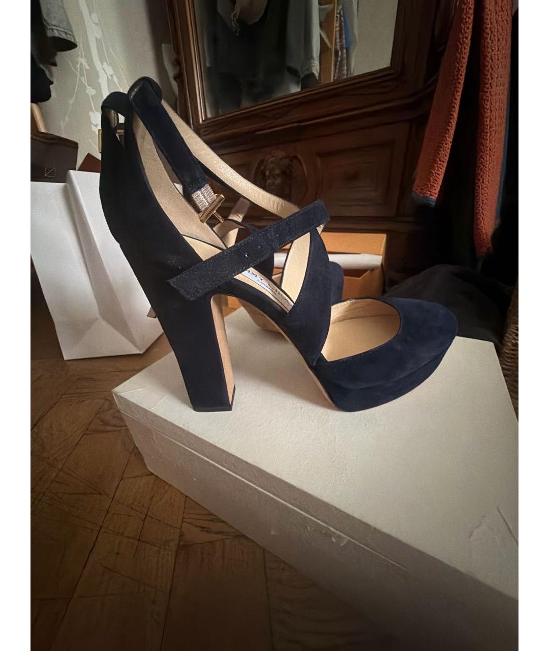 JIMMY CHOO Темно-синие замшевые туфли, фото 3