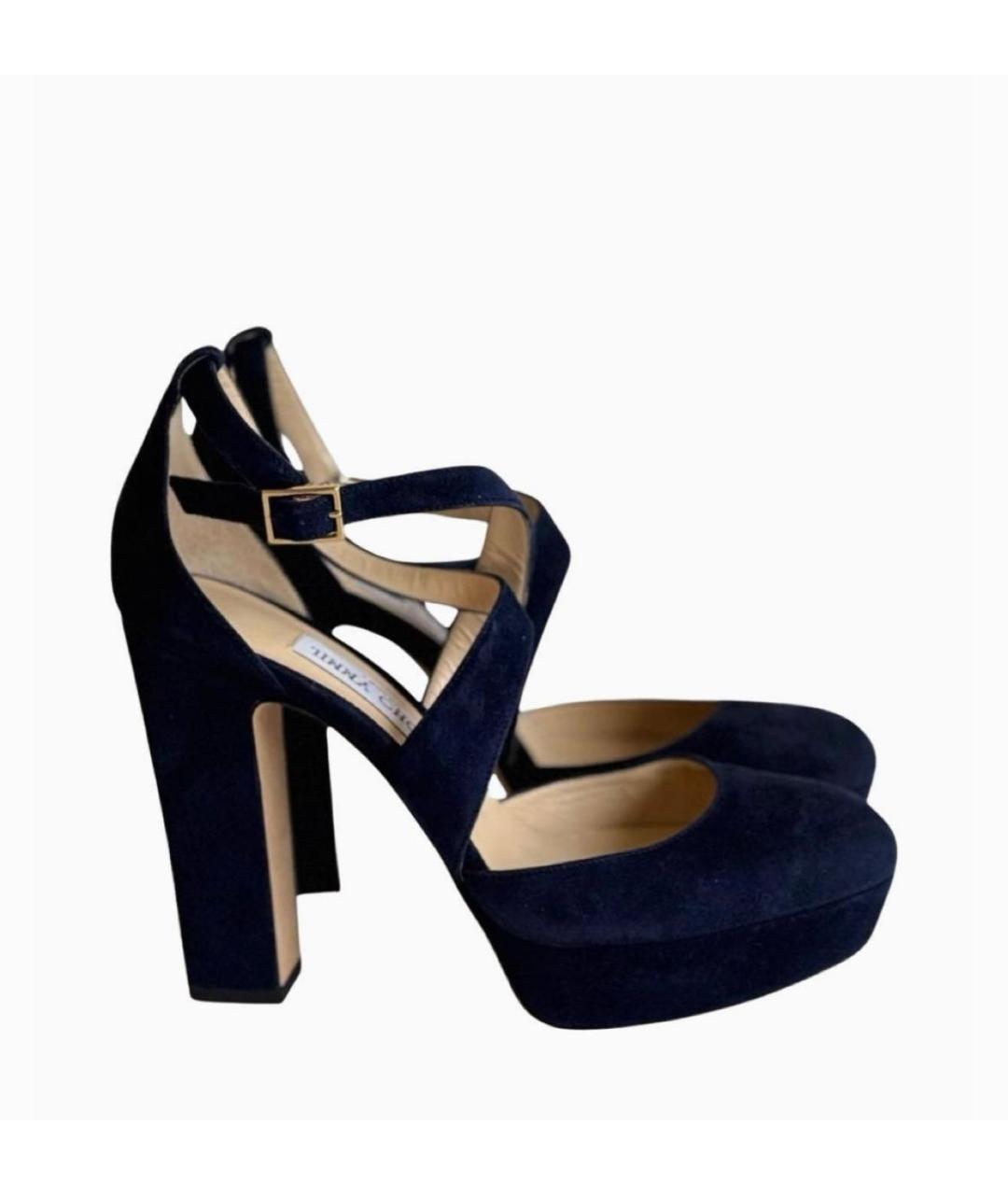 JIMMY CHOO Темно-синие замшевые туфли, фото 5