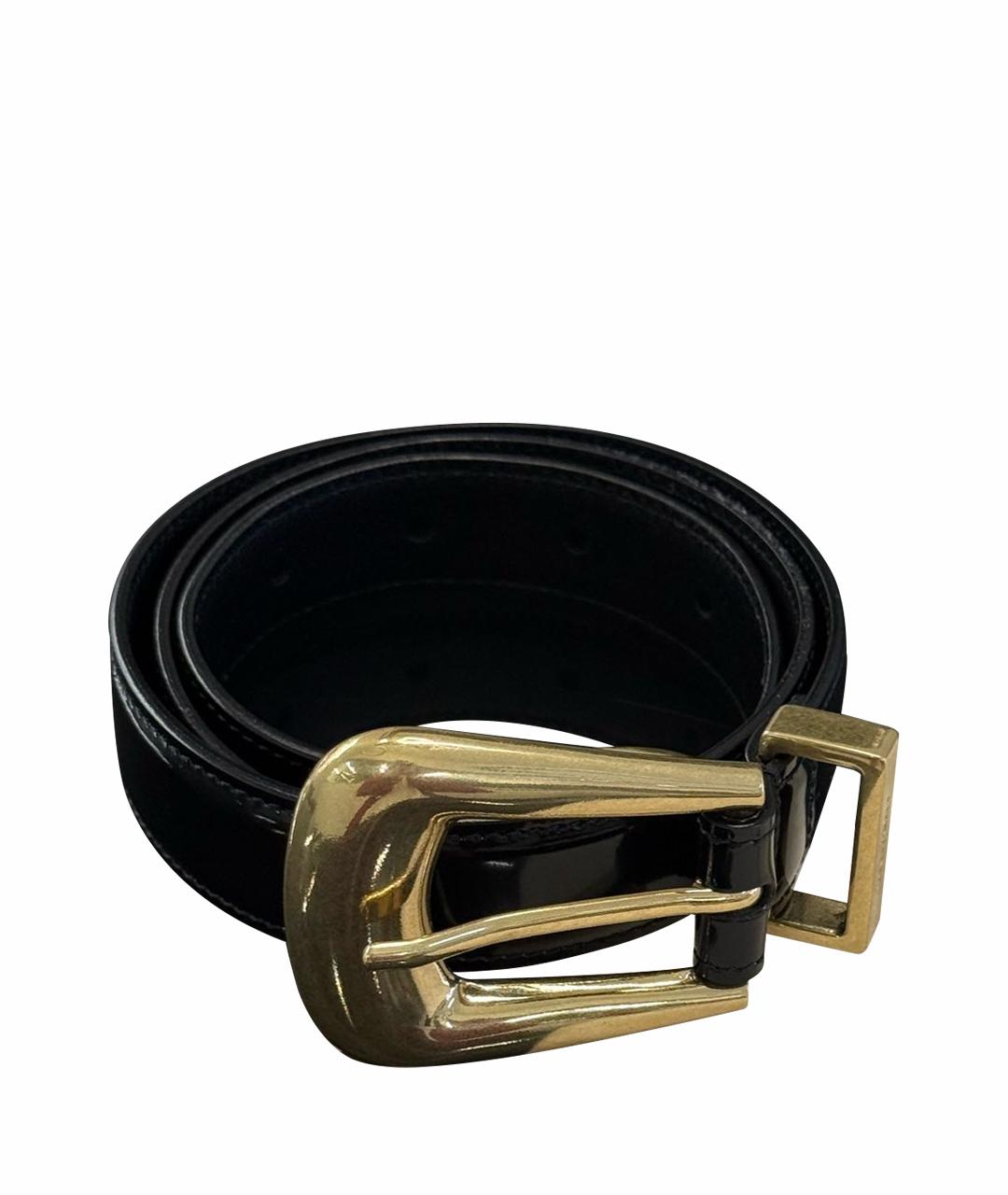 SAINT LAURENT Черный кожаный ремень, фото 1