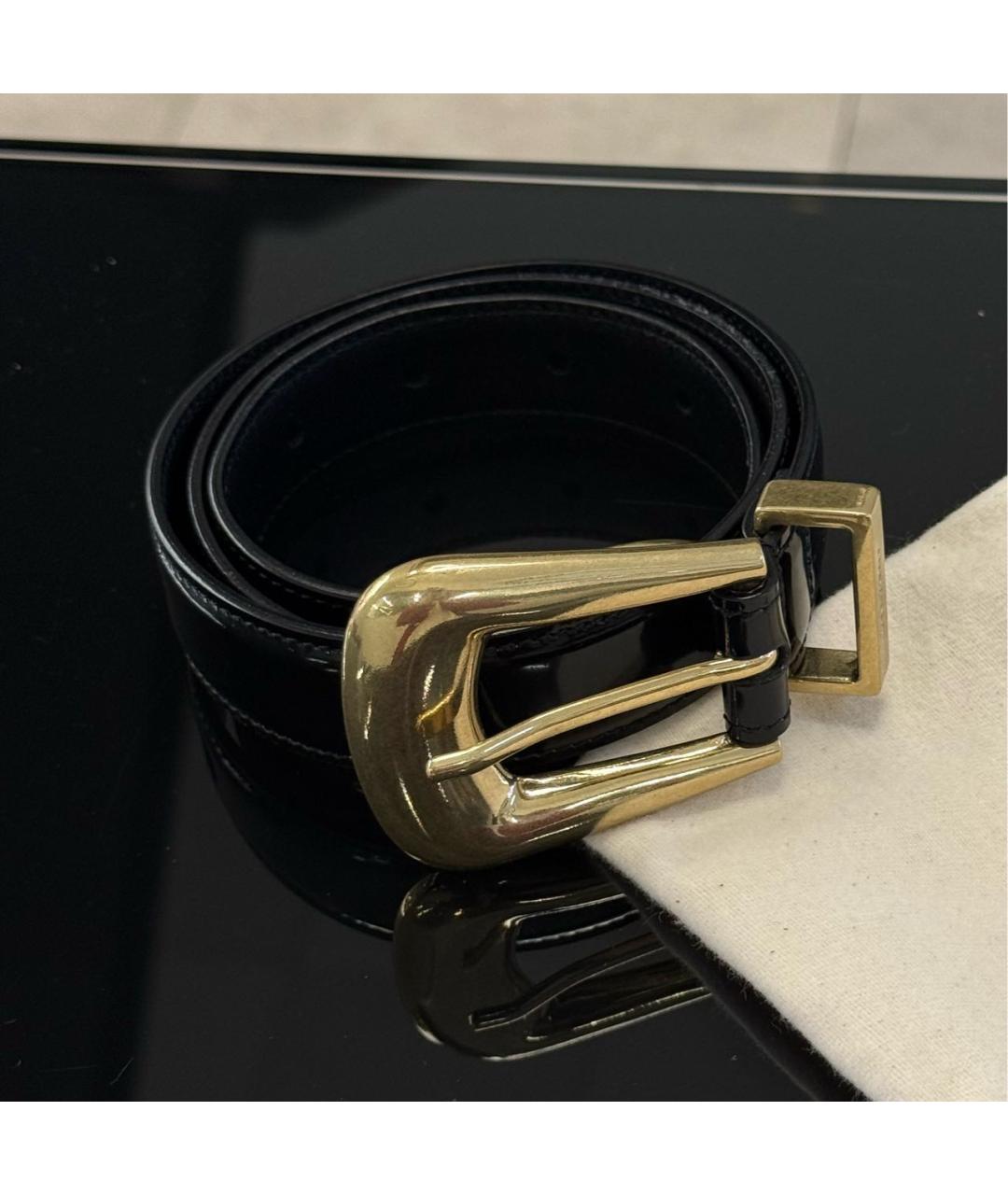 SAINT LAURENT Черный кожаный ремень, фото 7