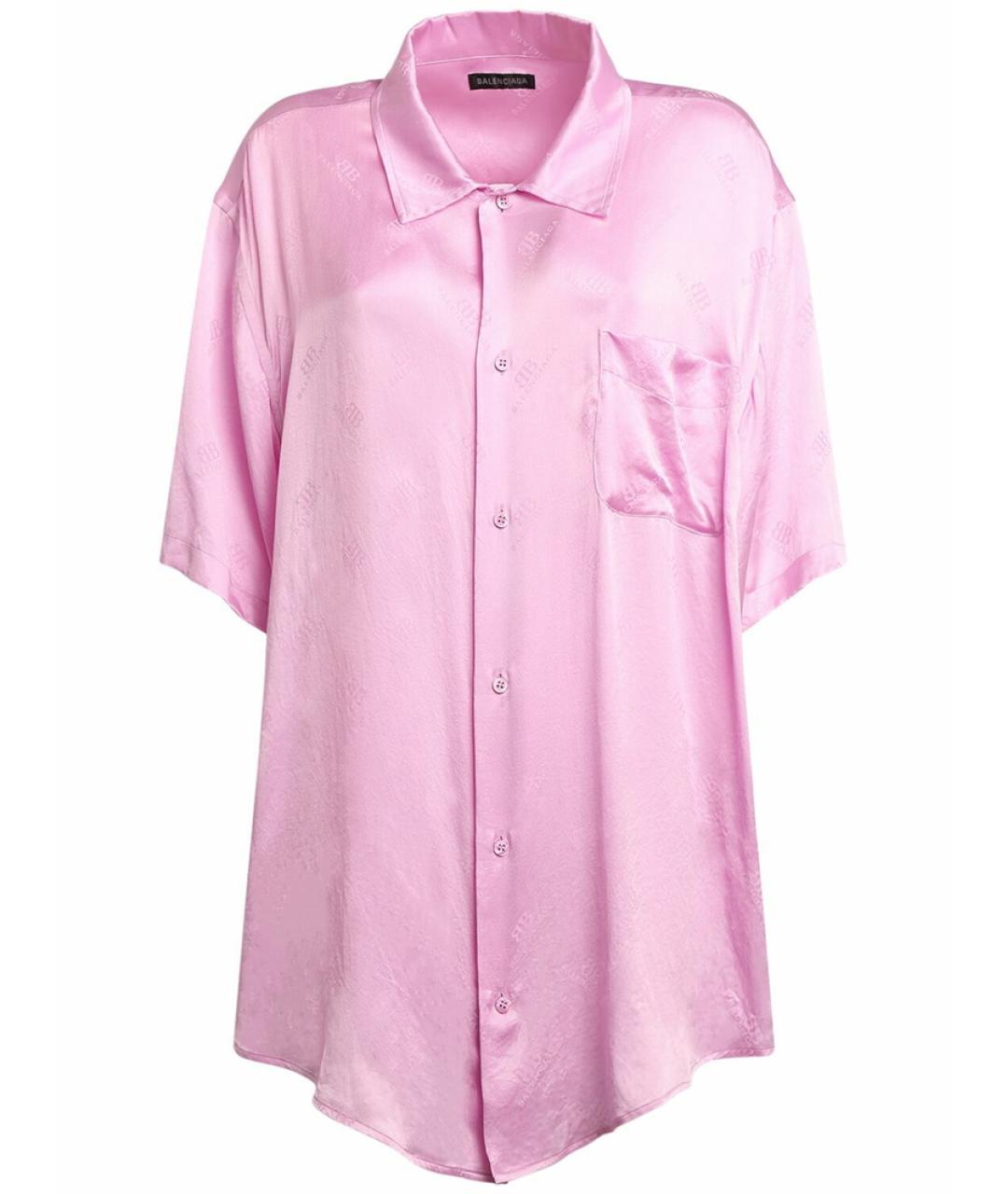 BALENCIAGA Розовая шелковая блузы, фото 8