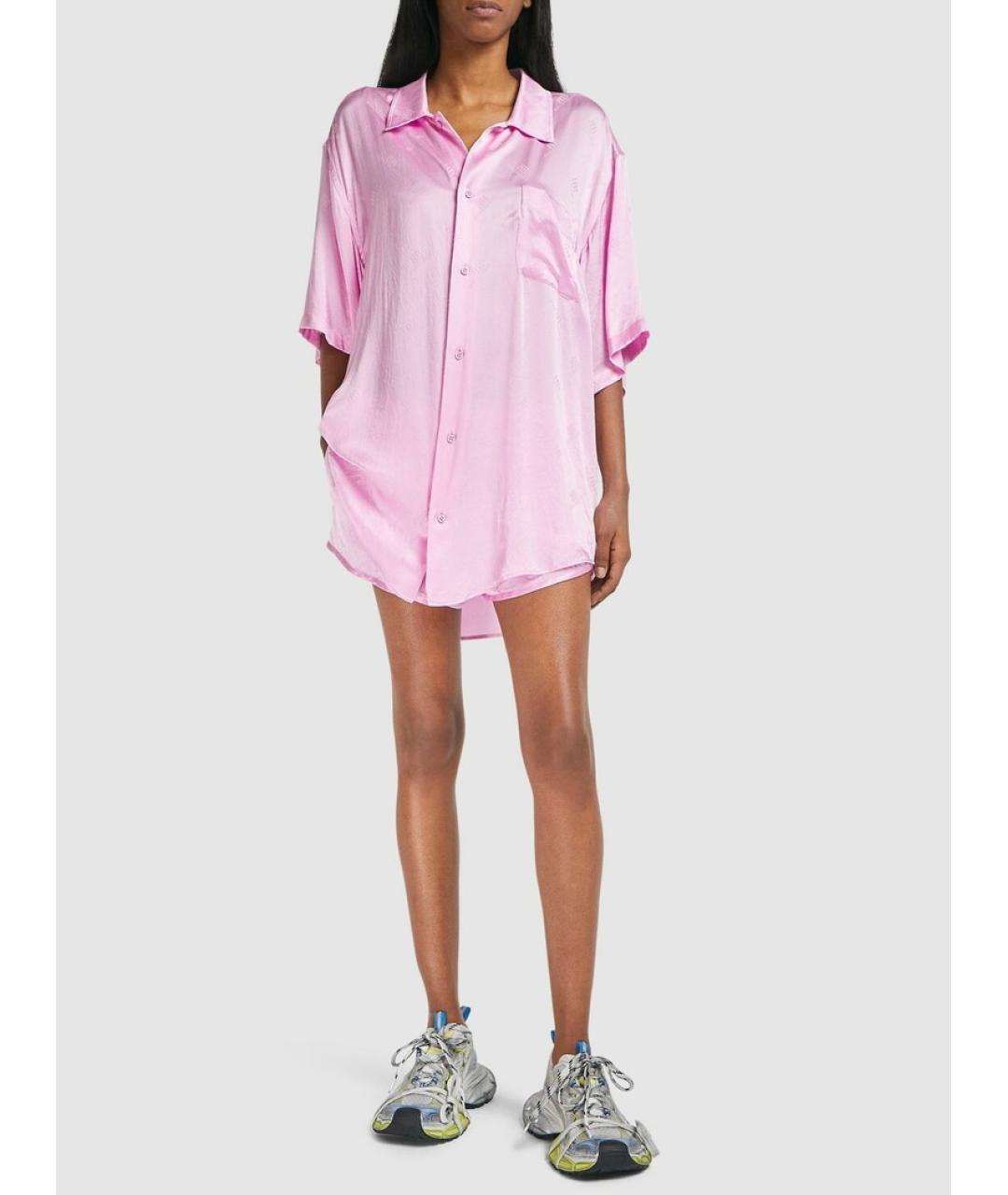 BALENCIAGA Розовая шелковая блузы, фото 6