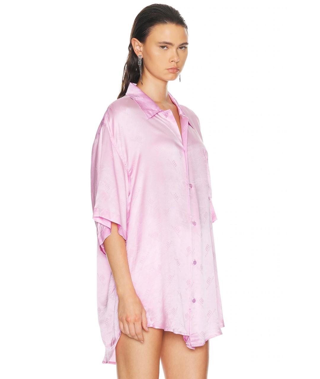 BALENCIAGA Розовая шелковая блузы, фото 4