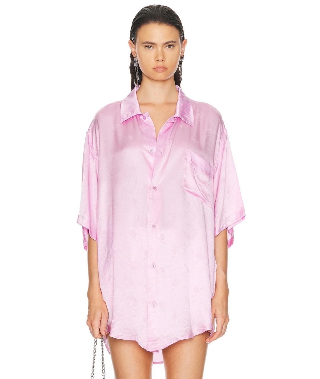 BALENCIAGA Розовая шелковая блузы, фото 3