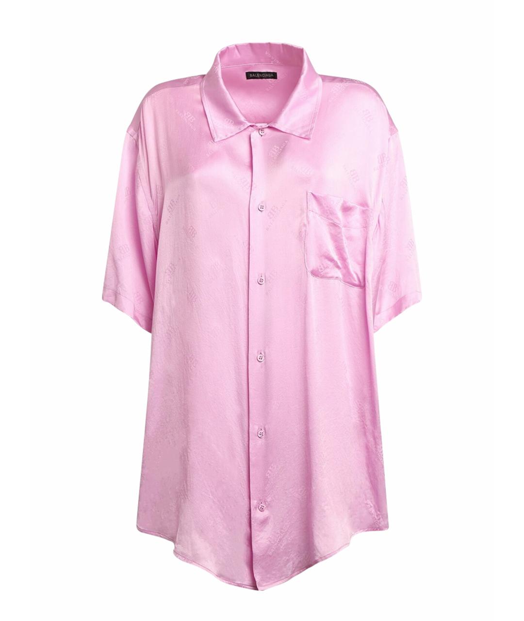 BALENCIAGA Розовая шелковая блузы, фото 1