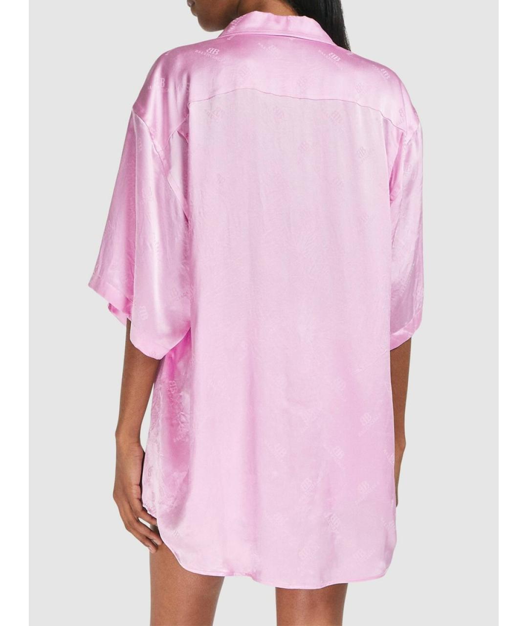 BALENCIAGA Розовая шелковая блузы, фото 7