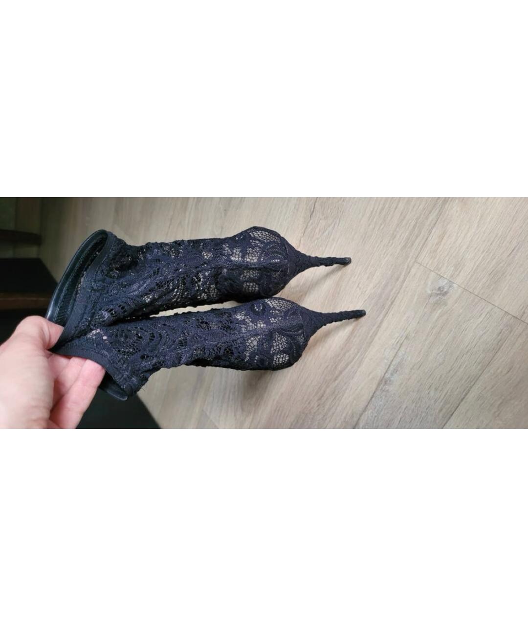 DOLCE&GABBANA Черные текстильные ботильоны, фото 4