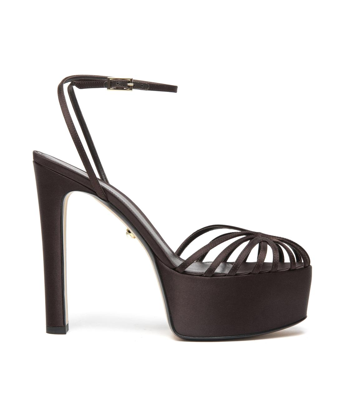 ALEVI Коричневые текстильные босоножки, фото 1