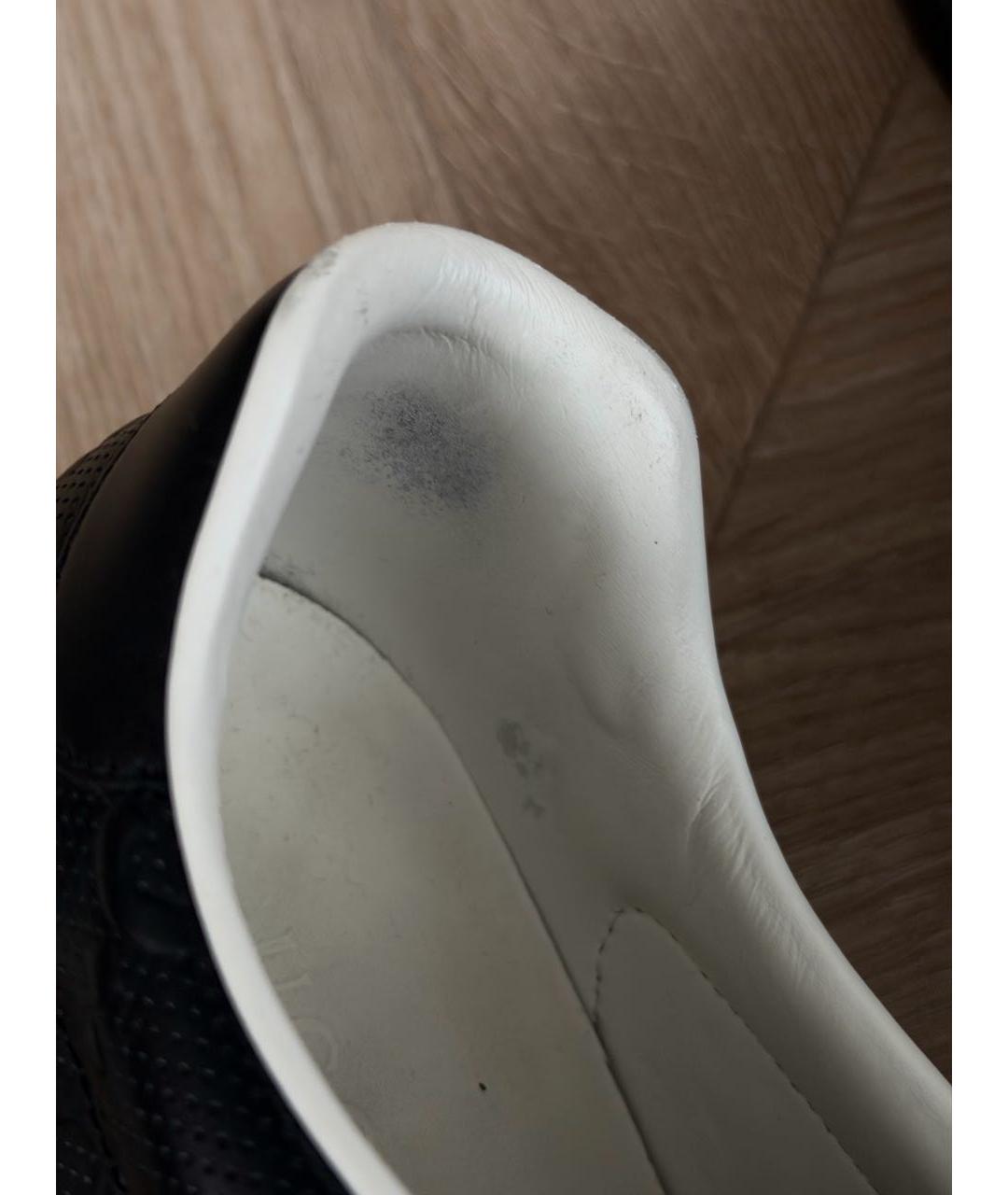 GUCCI Черные кожаные низкие кроссовки / кеды, фото 6