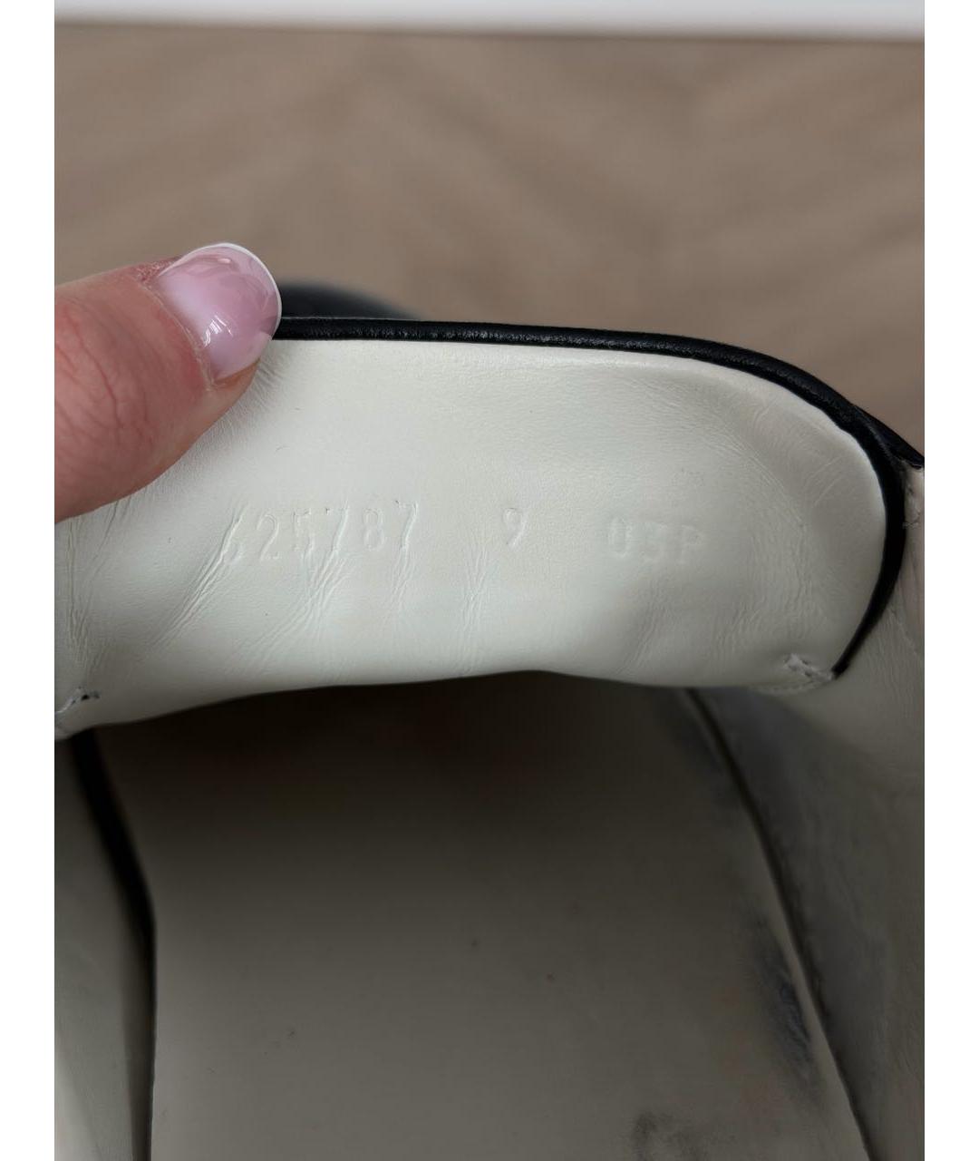 GUCCI Черные кожаные низкие кроссовки / кеды, фото 8