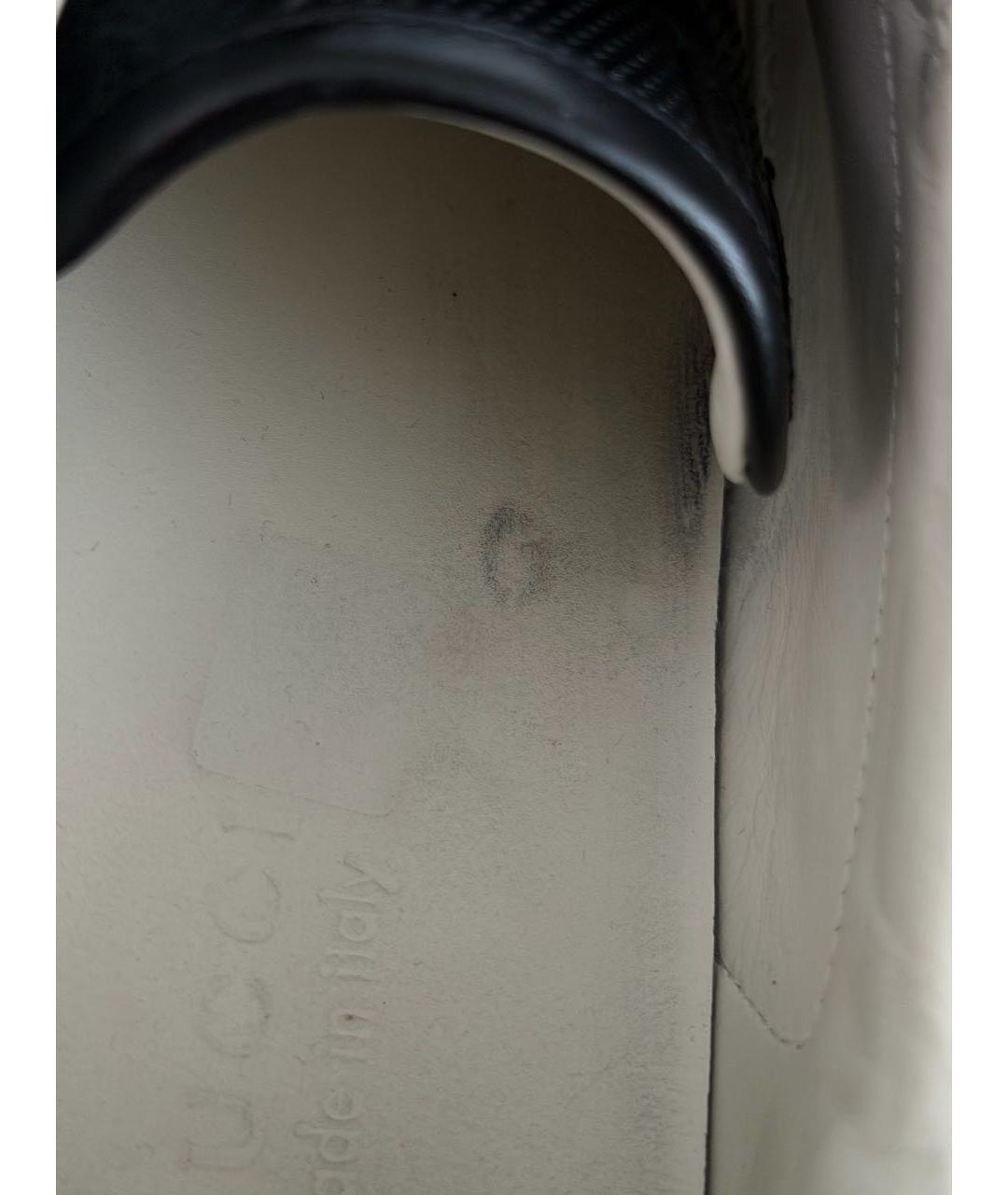 GUCCI Черные кожаные низкие кроссовки / кеды, фото 7