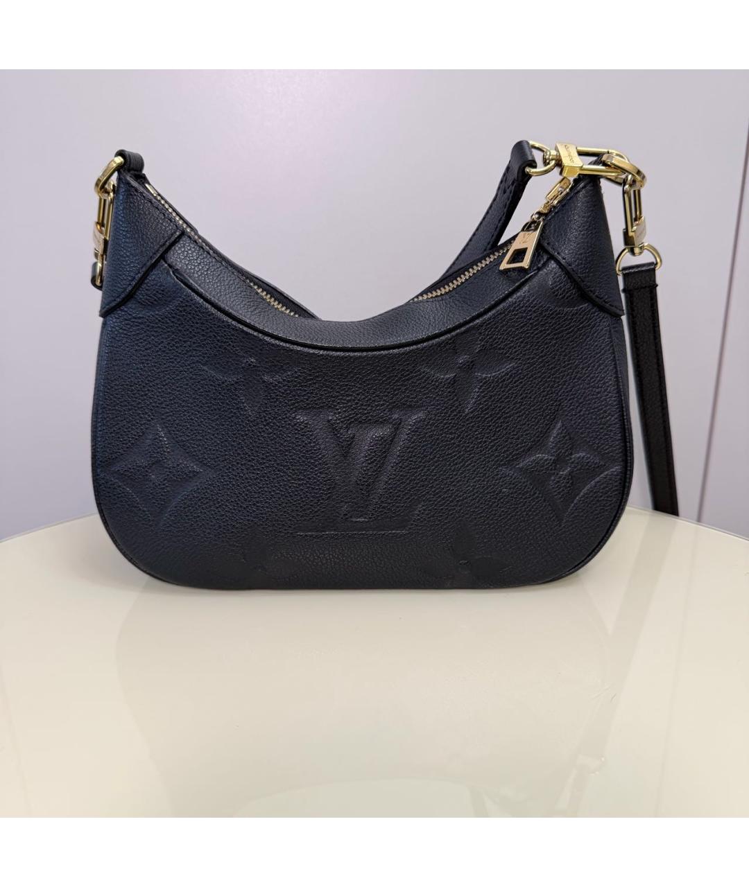 LOUIS VUITTON Черная кожаная сумка через плечо, фото 5