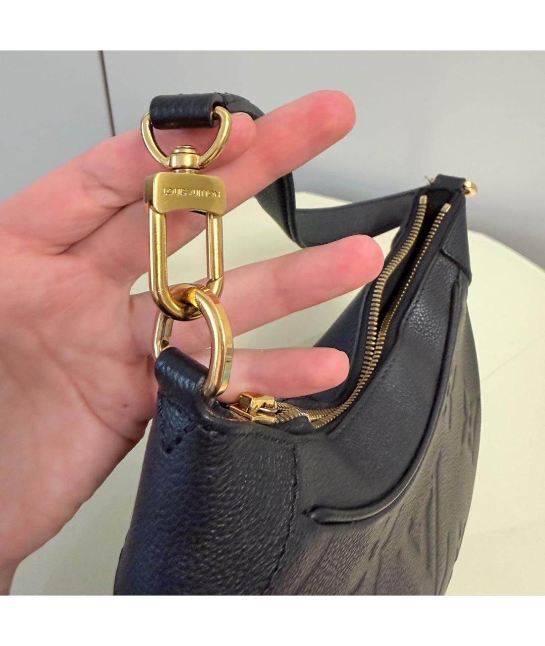 LOUIS VUITTON Черная кожаная сумка через плечо, фото 3