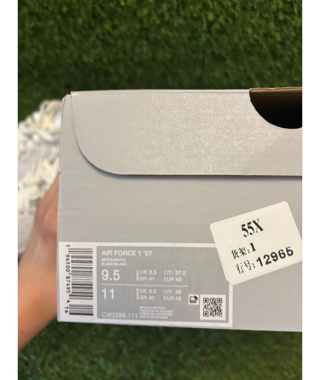 NIKE Белые кожаные низкие кроссовки / кеды, фото 4