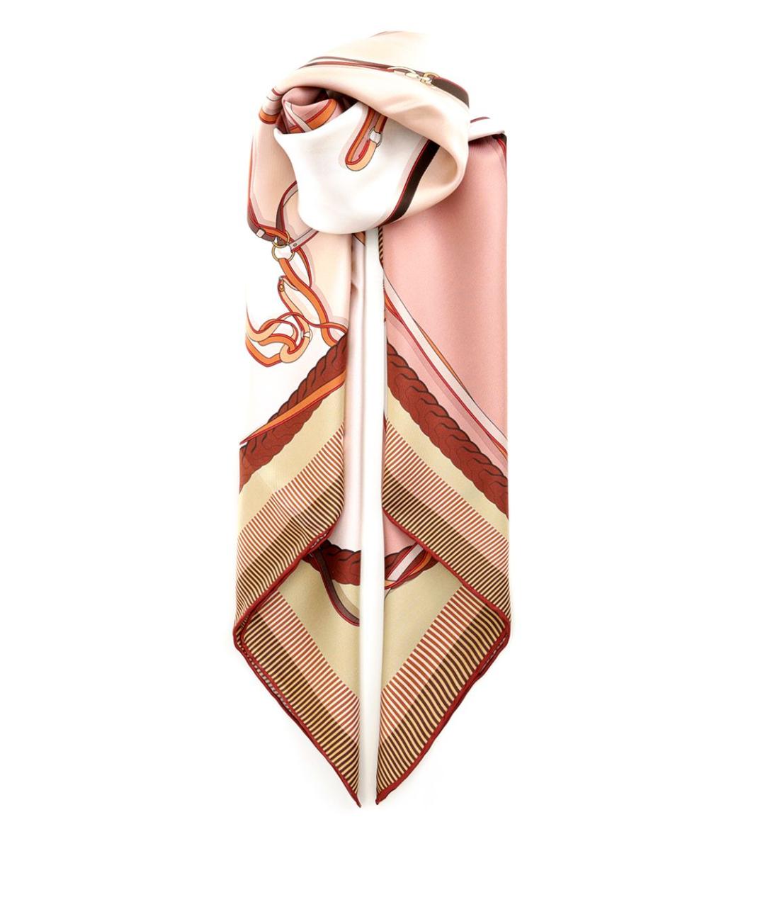 LONGCHAMP Розовый шелковый шарф, фото 1