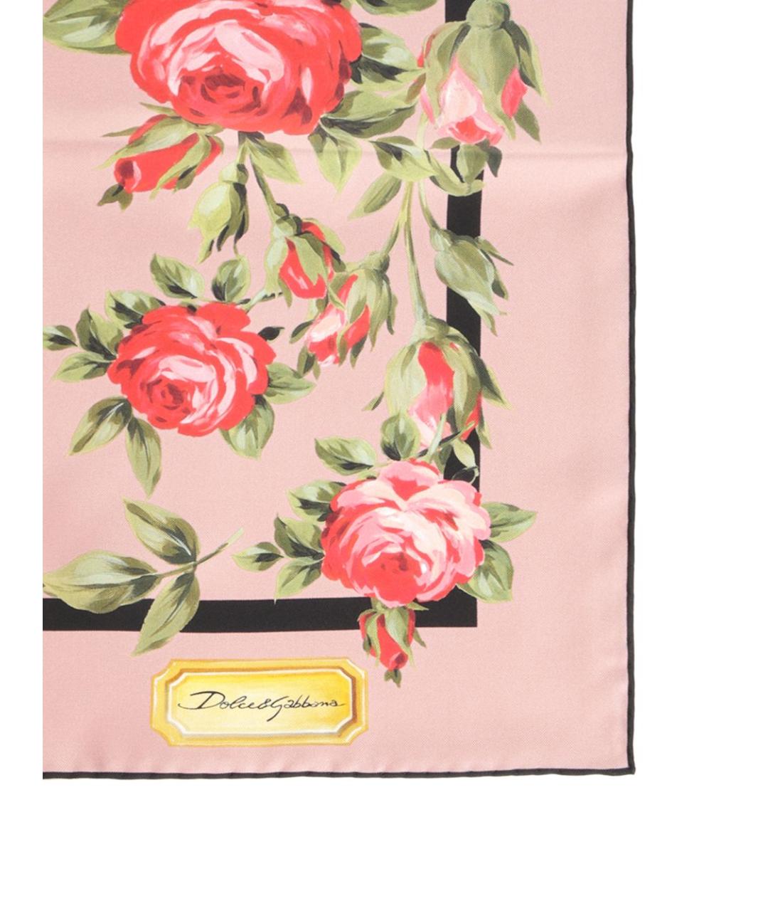 DOLCE&GABBANA Розовый шелковый шарф, фото 2