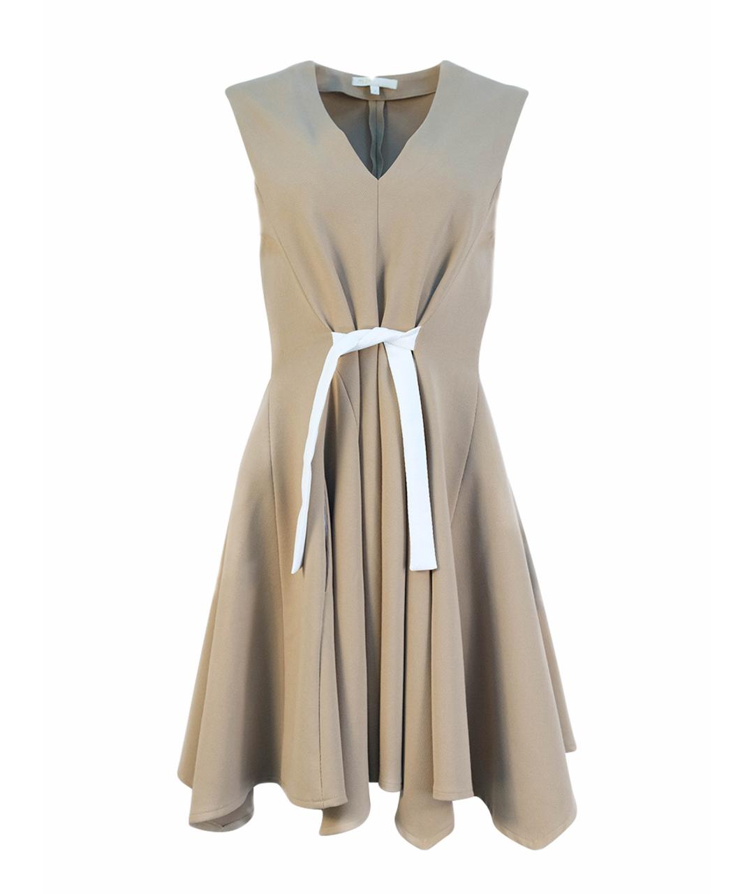 MAJE Бежевое полиэстеровое повседневное платье, фото 1